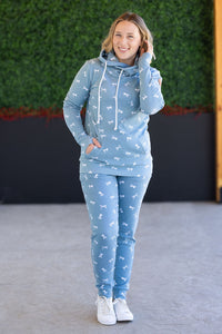 Classic Joggers - Teal Ribbons-bottoms-Villari Chic, women's online fashion boutique in Severna, Maryland