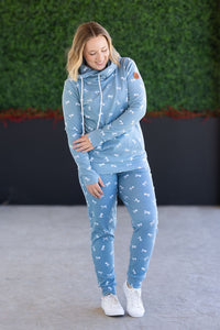 Classic Joggers - Teal Ribbons-bottoms-Villari Chic, women's online fashion boutique in Severna, Maryland