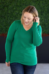 Leah Long Sleeve Top - Green-Tops-Villari Chic, women's online fashion boutique in Severna, Maryland