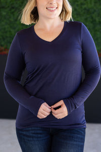 Larissa Long Sleeve - Navy-Tops-Villari Chic, women's online fashion boutique in Severna, Maryland