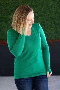 Leah Long Sleeve Top - Green-Tops-Villari Chic, women's online fashion boutique in Severna, Maryland