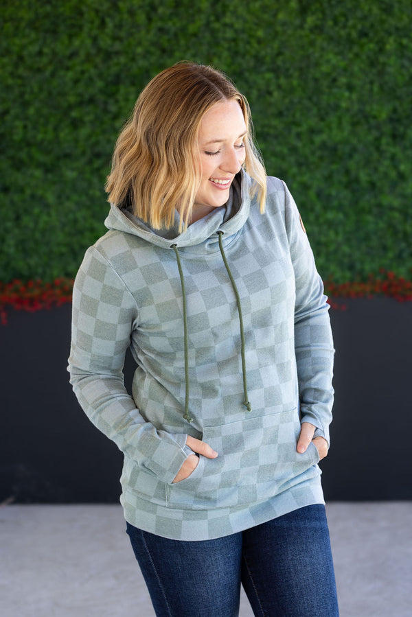Ashley Hoodie - Olive Checkers-clothing-Villari Chic, women's online fashion boutique in Severna, Maryland