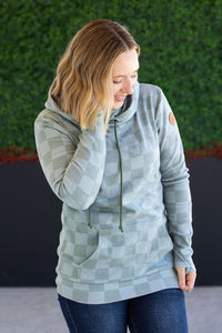Ashley Hoodie - Olive Checkers-clothing-Villari Chic, women's online fashion boutique in Severna, Maryland