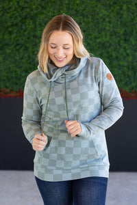 Ashley Hoodie - Olive Checkers-clothing-Villari Chic, women's online fashion boutique in Severna, Maryland