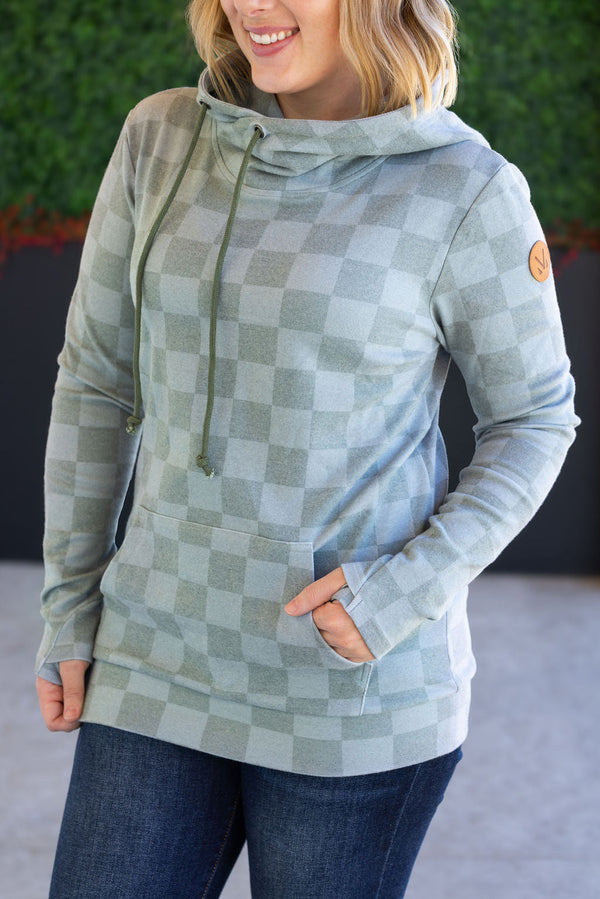 Ashley Hoodie - Olive Checkers-clothing-Villari Chic, women's online fashion boutique in Severna, Maryland