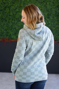 Ashley Hoodie - Olive Checkers-clothing-Villari Chic, women's online fashion boutique in Severna, Maryland