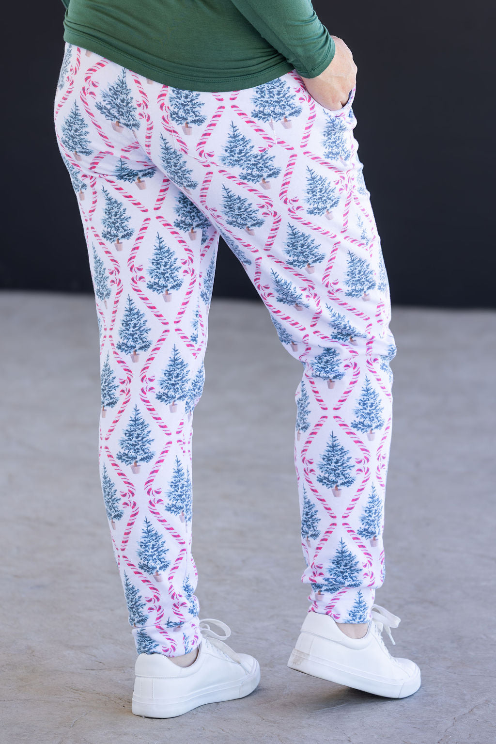 Classic Joggers - Candy Cane Lane-bottoms-Villari Chic, women's online fashion boutique in Severna, Maryland