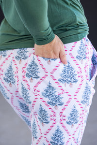 Classic Joggers - Candy Cane Lane-bottoms-Villari Chic, women's online fashion boutique in Severna, Maryland