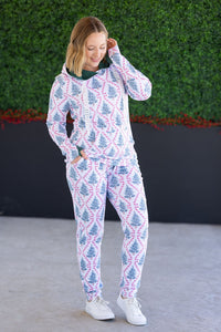 Classic Joggers - Candy Cane Lane-bottoms-Villari Chic, women's online fashion boutique in Severna, Maryland