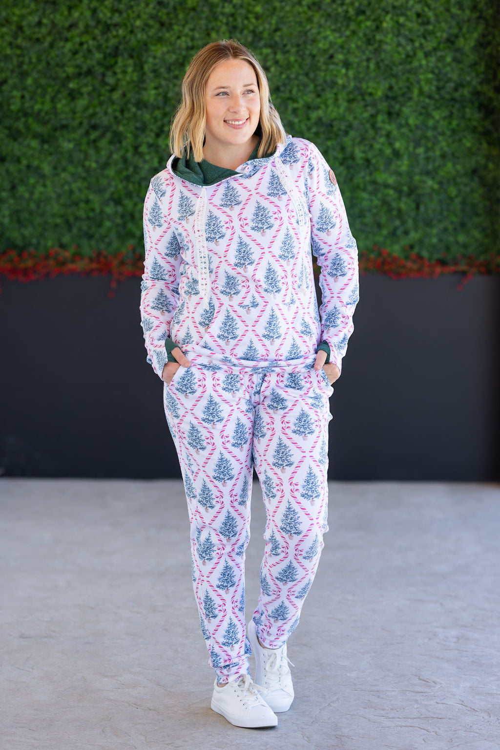 Classic Joggers - Candy Cane Lane-bottoms-Villari Chic, women's online fashion boutique in Severna, Maryland