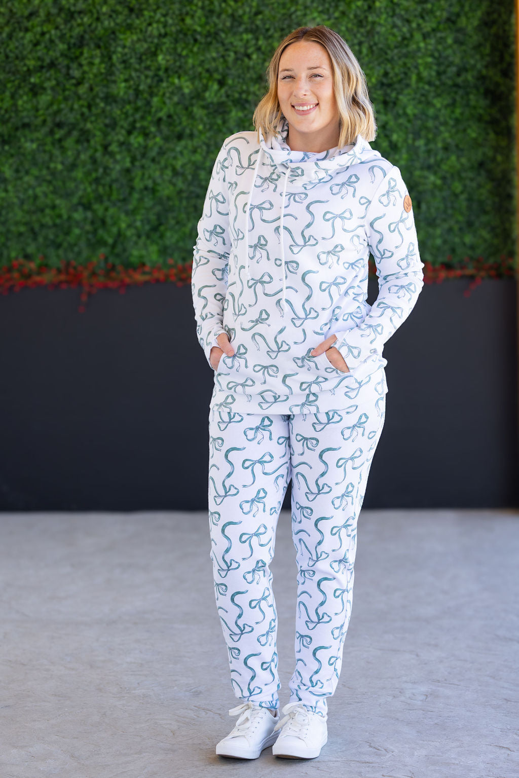 Ashley Hoodie - Green Ribbons-clothing-Villari Chic, women's online fashion boutique in Severna, Maryland