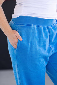 Wide Leg Vintage Wash Bottoms - Winter Blue-bottoms-Villari Chic, women's online fashion boutique in Severna, Maryland