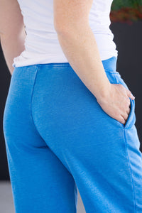 Wide Leg Vintage Wash Bottoms - Winter Blue-bottoms-Villari Chic, women's online fashion boutique in Severna, Maryland