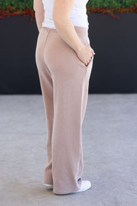 Wide Leg Vintage Wash Bottoms - Tan-bottoms-Villari Chic, women's online fashion boutique in Severna, Maryland