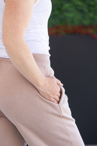 Wide Leg Vintage Wash Bottoms - Tan-bottoms-Villari Chic, women's online fashion boutique in Severna, Maryland