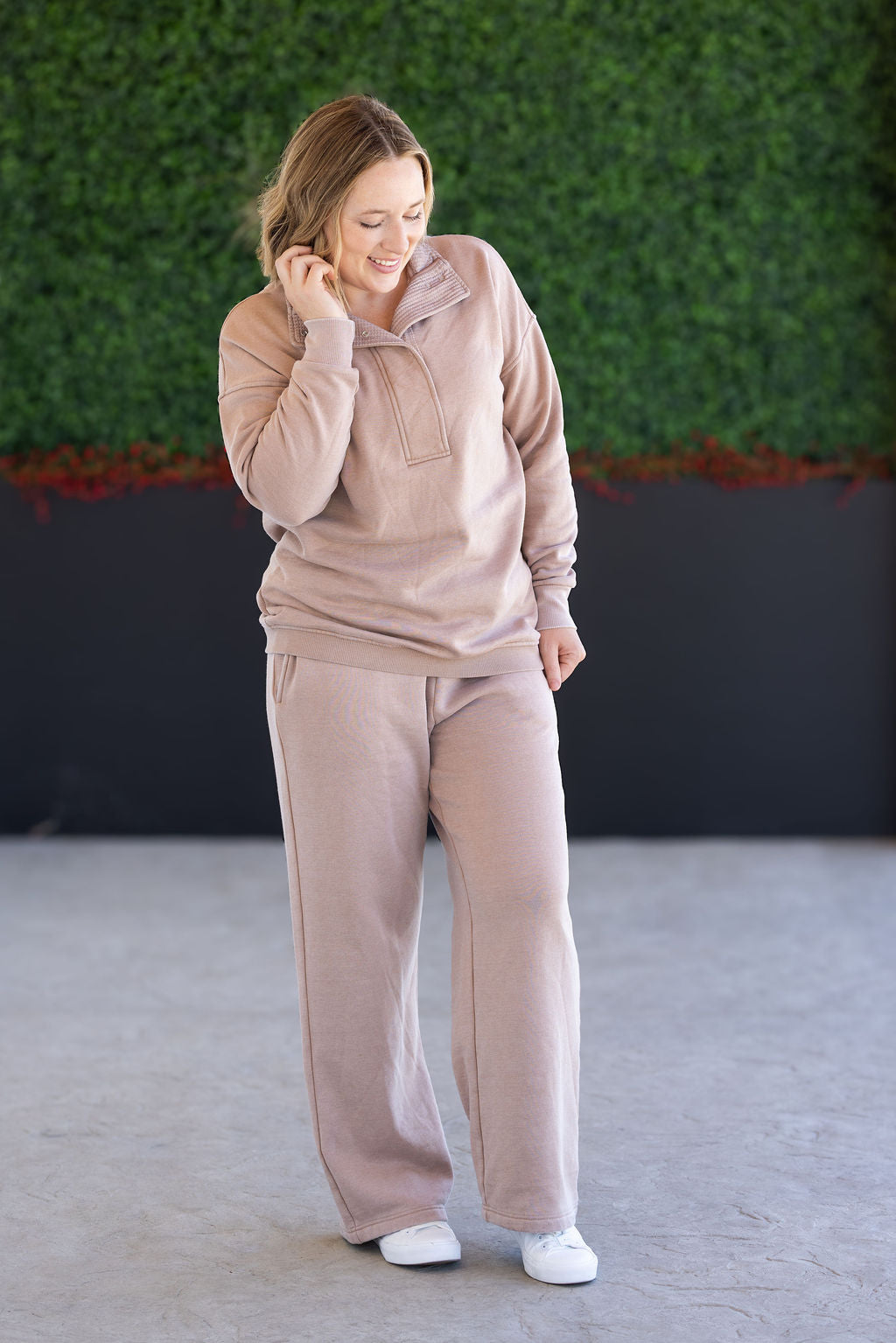 Wide Leg Vintage Wash Bottoms - Tan-bottoms-Villari Chic, women's online fashion boutique in Severna, Maryland