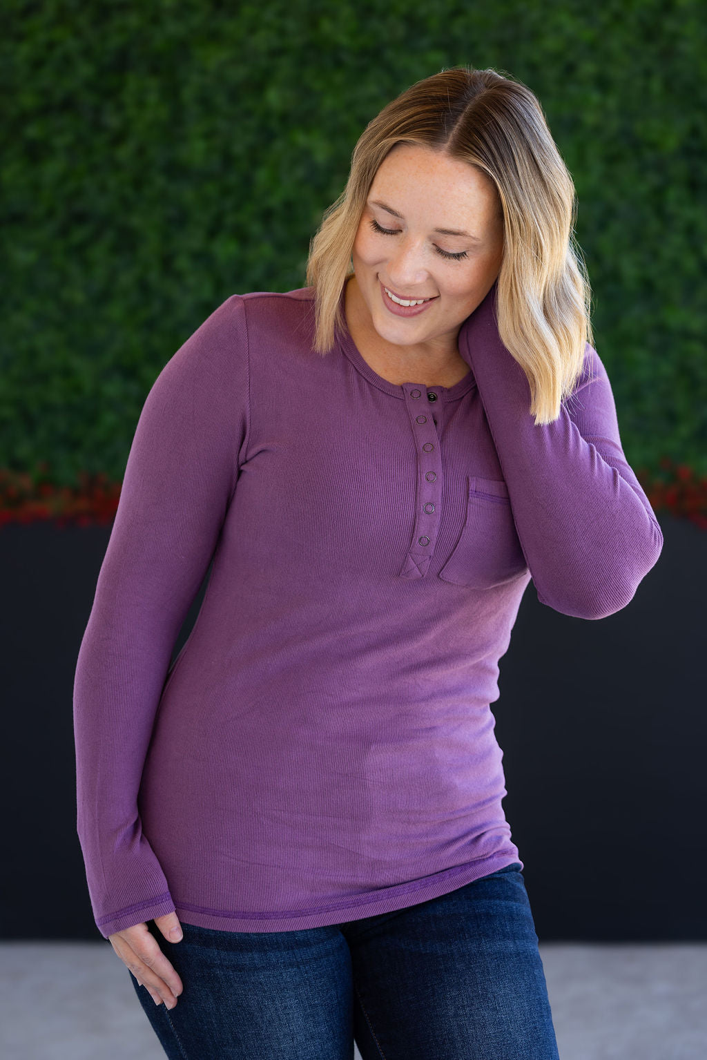 Georgia Long Sleeve Top - Purple-Tops-Villari Chic, women's online fashion boutique in Severna, Maryland