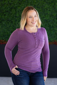 Georgia Long Sleeve Top - Purple-Tops-Villari Chic, women's online fashion boutique in Severna, Maryland