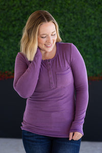 Georgia Long Sleeve Top - Purple-Tops-Villari Chic, women's online fashion boutique in Severna, Maryland