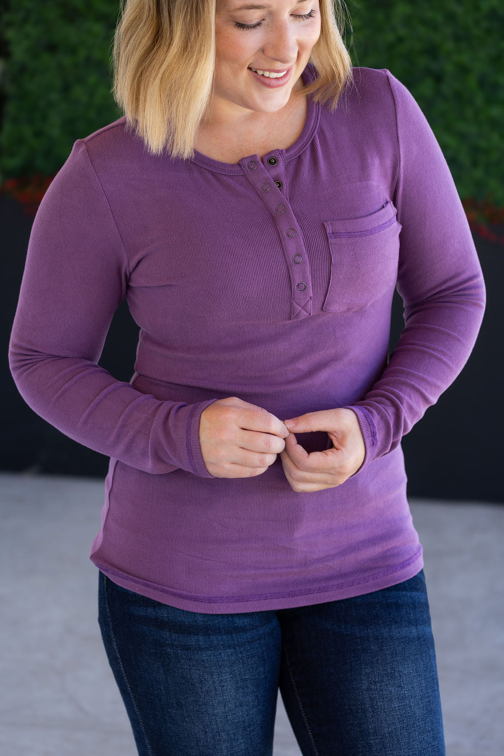Georgia Long Sleeve Top - Purple-Tops-Villari Chic, women's online fashion boutique in Severna, Maryland