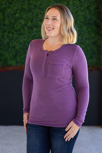 Georgia Long Sleeve Top - Purple-Tops-Villari Chic, women's online fashion boutique in Severna, Maryland