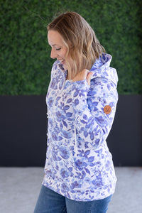 HalfZip Hoodie - Sapphire Floral-clothing-Villari Chic, women's online fashion boutique in Severna, Maryland