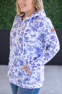 HalfZip Hoodie - Sapphire Floral-clothing-Villari Chic, women's online fashion boutique in Severna, Maryland