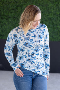 Blair Long Sleeve Top - Sapphire Floral-Tops-Villari Chic, women's online fashion boutique in Severna, Maryland