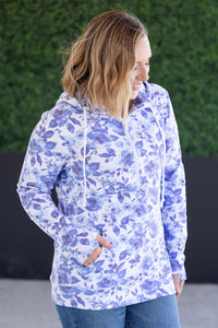 HalfZip Hoodie - Sapphire Floral-clothing-Villari Chic, women's online fashion boutique in Severna, Maryland