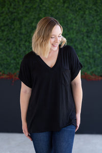 Sierra Pocket Top - Black-Tops-Villari Chic, women's online fashion boutique in Severna, Maryland