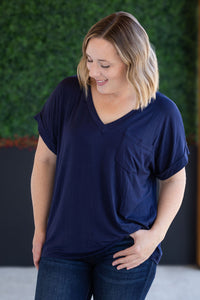 Sierra Pocket Top - Navy-Tops-Villari Chic, women's online fashion boutique in Severna, Maryland