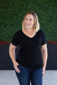 Chloe Cozy Tee - Black-Tops-Villari Chic, women's online fashion boutique in Severna, Maryland