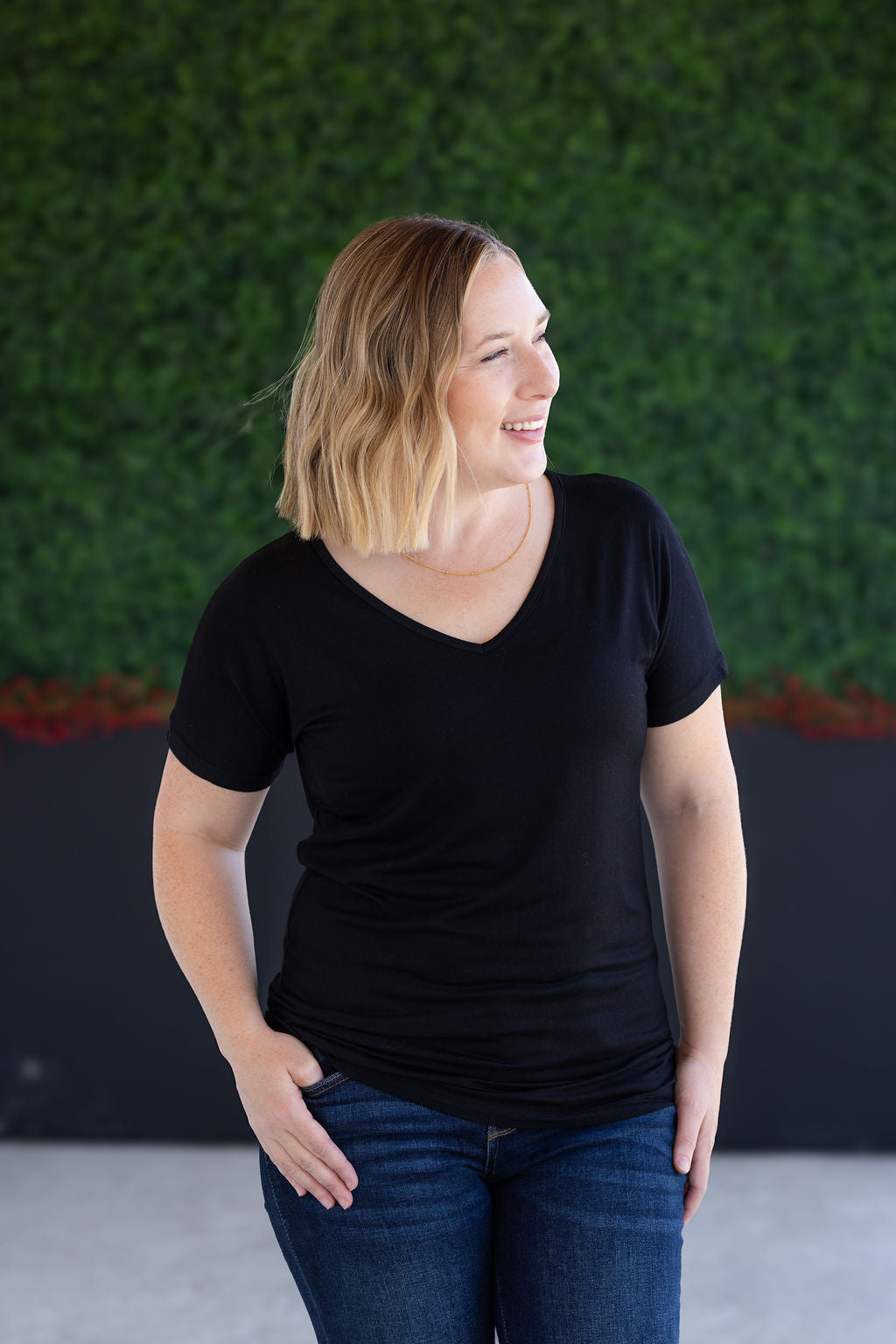 Chloe Cozy Tee - Black-Tops-Villari Chic, women's online fashion boutique in Severna, Maryland