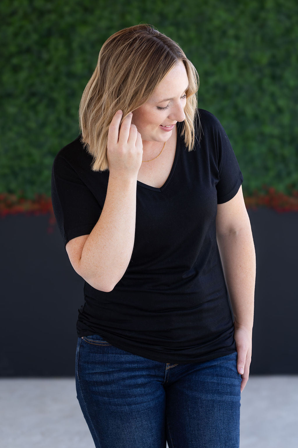 Chloe Cozy Tee - Black-Tops-Villari Chic, women's online fashion boutique in Severna, Maryland