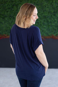 Sierra Pocket Top - Navy-Tops-Villari Chic, women's online fashion boutique in Severna, Maryland