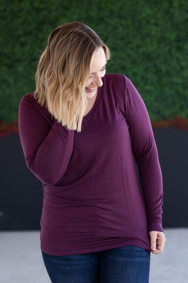 Larissa Long Sleeve - Plum-Tops-Villari Chic, women's online fashion boutique in Severna, Maryland