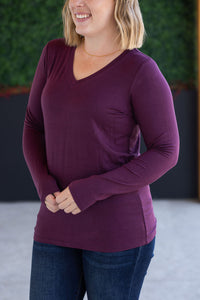 Larissa Long Sleeve - Plum-Tops-Villari Chic, women's online fashion boutique in Severna, Maryland