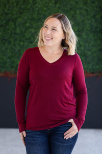 Larissa Long Sleeve - Burgundy-Tops-Villari Chic, women's online fashion boutique in Severna, Maryland