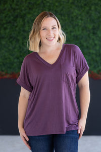 Sierra Pocket Top - Plum-Tops-Villari Chic, women's online fashion boutique in Severna, Maryland