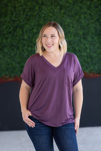 Sierra Pocket Top - Plum-Tops-Villari Chic, women's online fashion boutique in Severna, Maryland