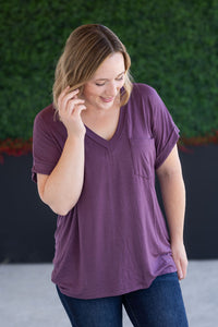 Sierra Pocket Top - Plum-Tops-Villari Chic, women's online fashion boutique in Severna, Maryland