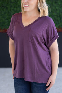Sierra Pocket Top - Plum-Tops-Villari Chic, women's online fashion boutique in Severna, Maryland