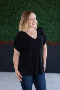 Sierra Pocket Top - Black-Tops-Villari Chic, women's online fashion boutique in Severna, Maryland