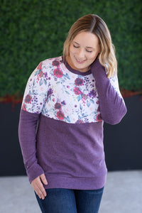 Natalie Pullover - Burgundy Bloom and Plum-Pullover-Villari Chic, women's online fashion boutique in Severna, Maryland