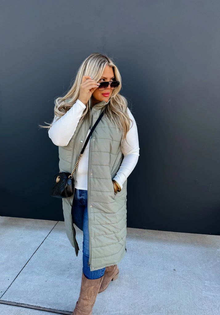 PREORDER: Kennedy Longline Puffer Vest - 4 Colors!-Villari Chic, women's online fashion boutique in Severna, Maryland