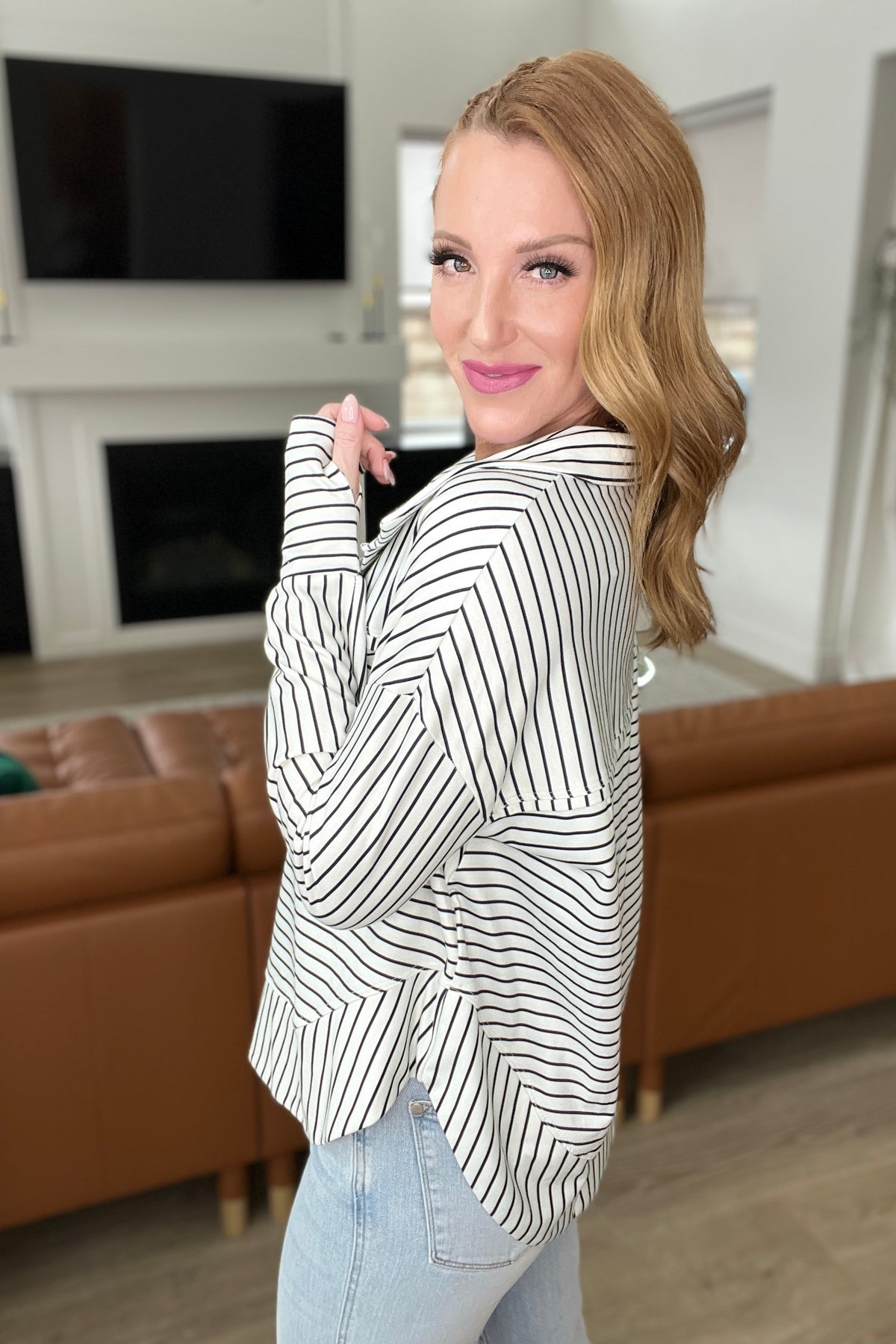 Striped Serendipity Pullover-Womens-Villari Chic, women's online fashion boutique in Severna, Maryland