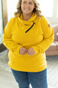 Classic Zoey ZipCowl Sweatshirt - Mustard-Pullover-Villari Chic, women's online fashion boutique in Severna, Maryland