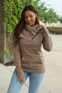 Classic Zoey ZipCowl Sweatshirt - Mocha-Pullover-Villari Chic, women's online fashion boutique in Severna, Maryland