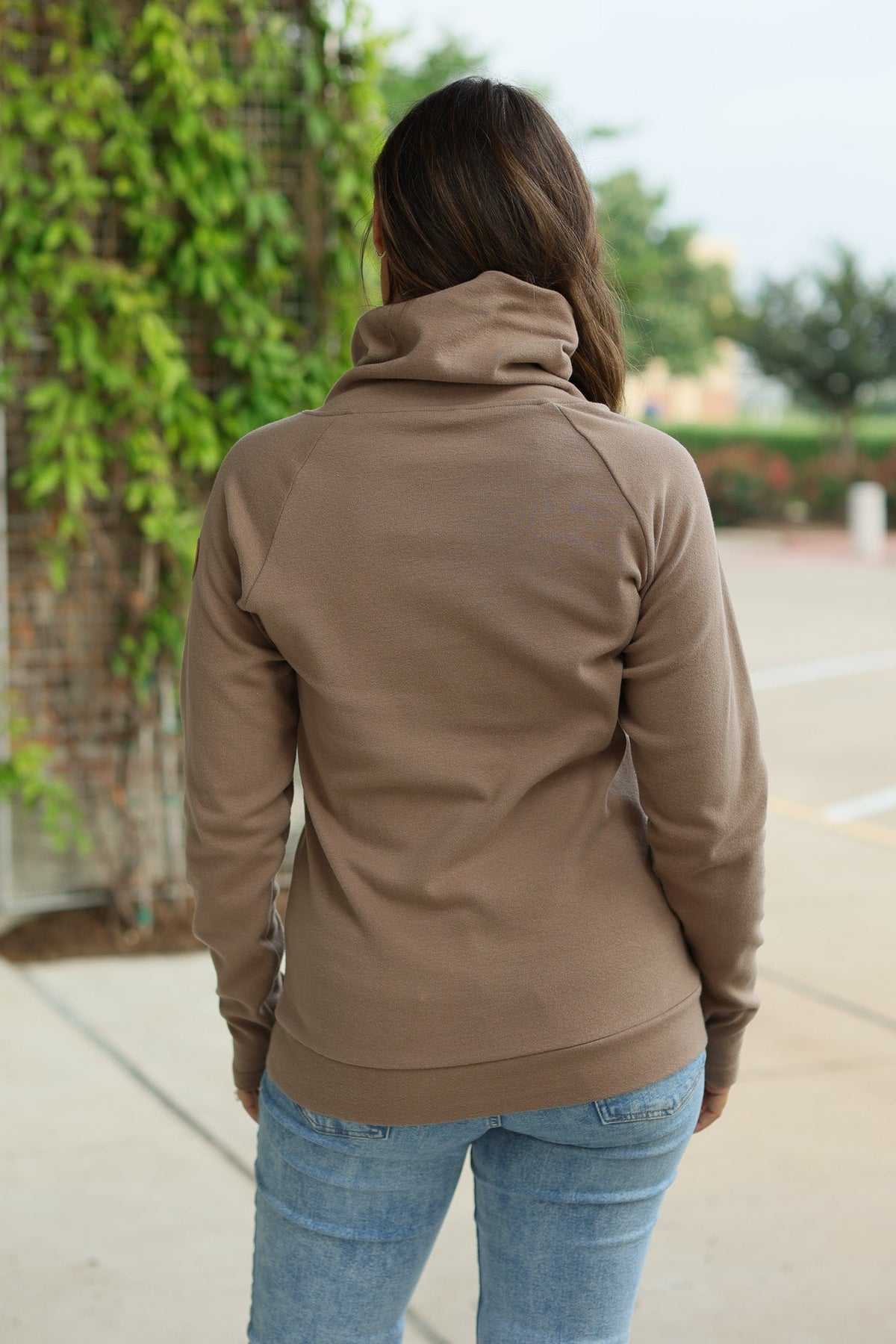 Classic Zoey ZipCowl Sweatshirt - Mocha-Pullover-Villari Chic, women's online fashion boutique in Severna, Maryland