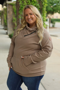 Classic Zoey ZipCowl Sweatshirt - Mocha-Pullover-Villari Chic, women's online fashion boutique in Severna, Maryland